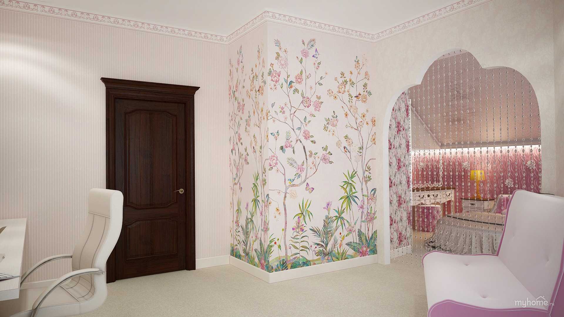 Розовые обои: особенности данного покрытия Возможные варианты оттенков Гармоничные сочетания с другими цветами Стильный дизайн покрытий Розовые стены в разных помещениях