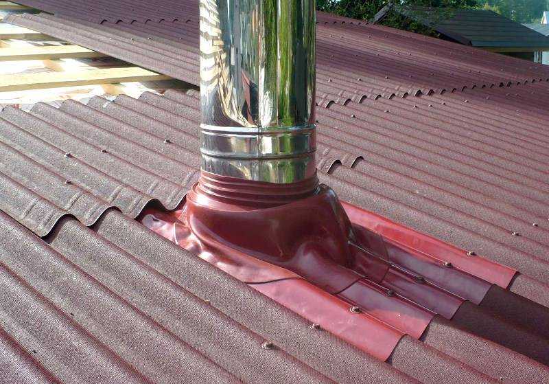 Как сделать герметизацию трубы на крыше из профнастила