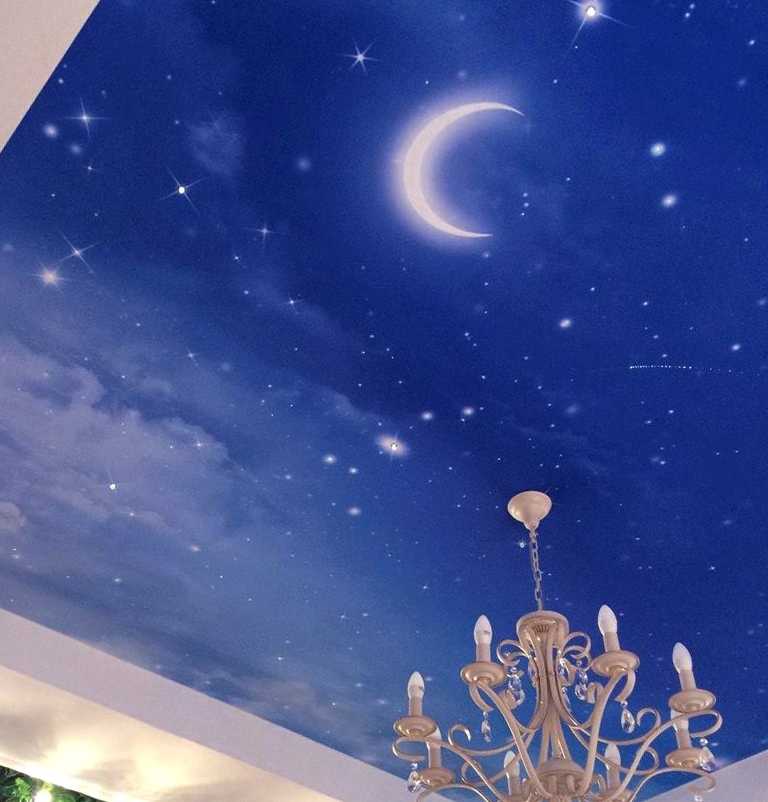 Потолок звездное небо своими руками – использование светодиодов, панелей, наклеек, росписей
