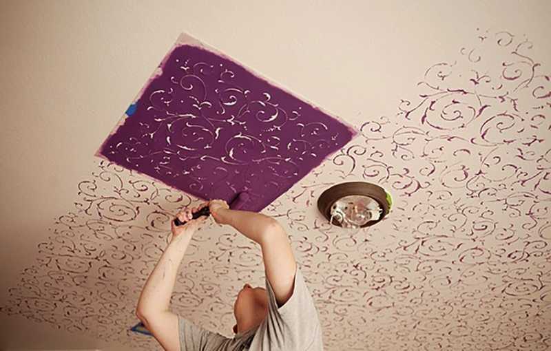 Рисунок на потолке своими руками - различные технологии нанесения