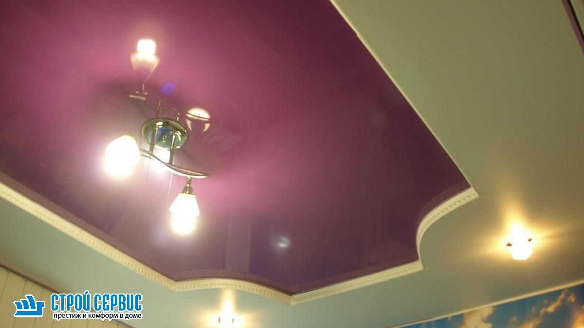 Двухцветные натяжные потолки: идеи сочетания оттенков (100+ фото)