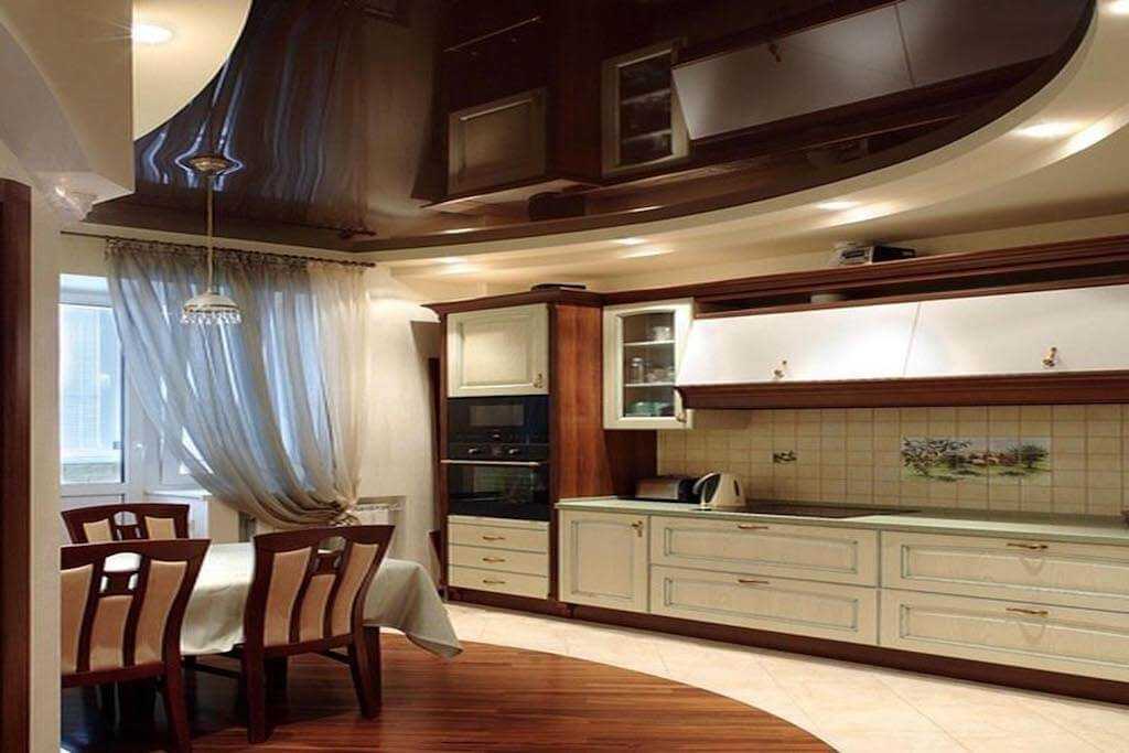 Натяжные потолки на кухне: фото дизайна, оптимальные варианты оформления