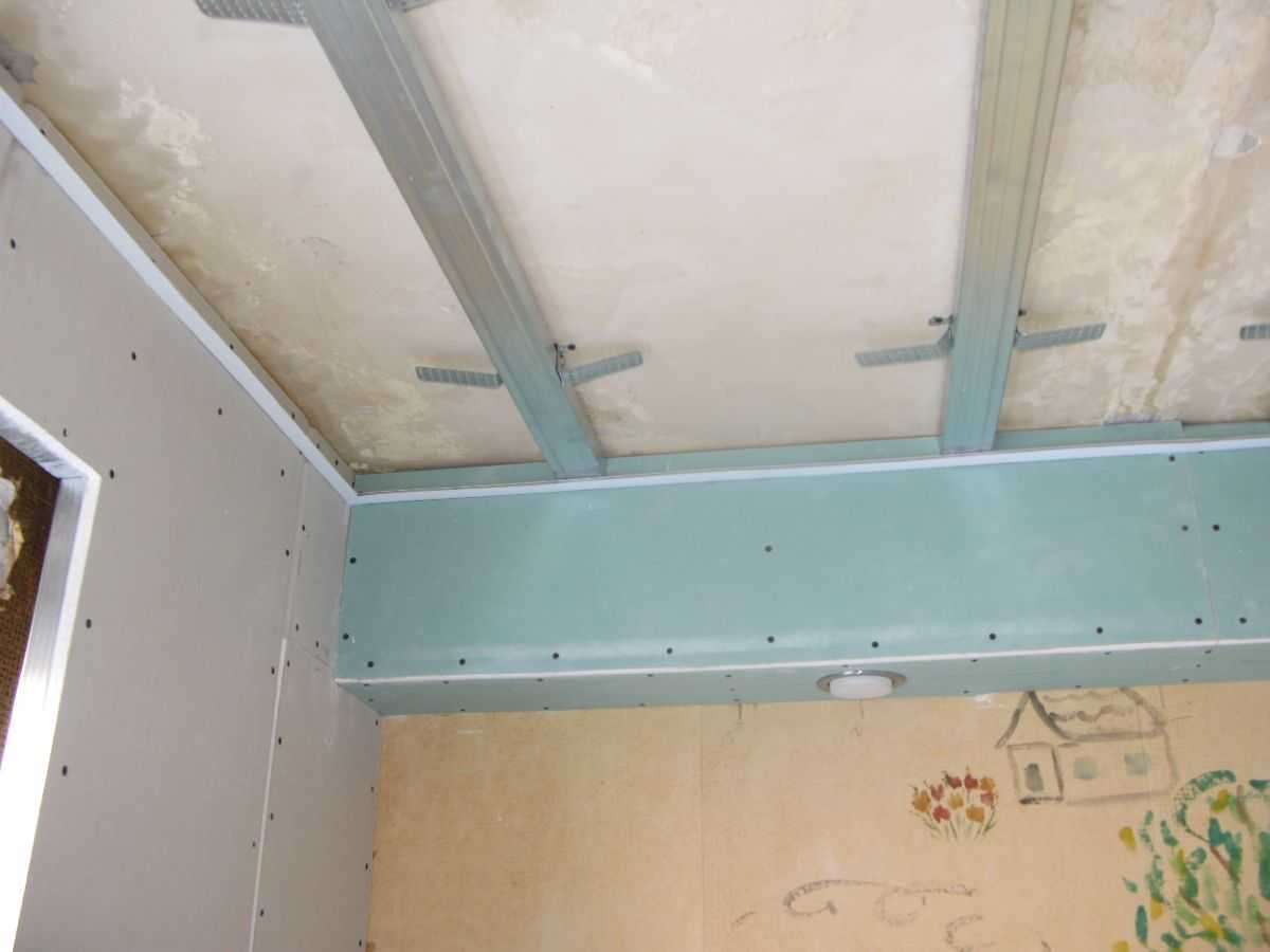 Короб из гипсокартона на потолке и правила крепления гипсокартона на потолке: пошаговая инструкция