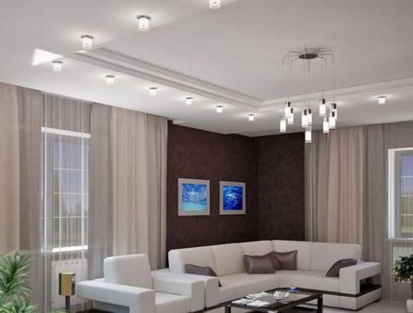 Двухуровневые потолки из гипсокартона для гостиной (43 фото): 2-х уровневый потолок с подсветкой, идеи 2020 и примеры в интерьере