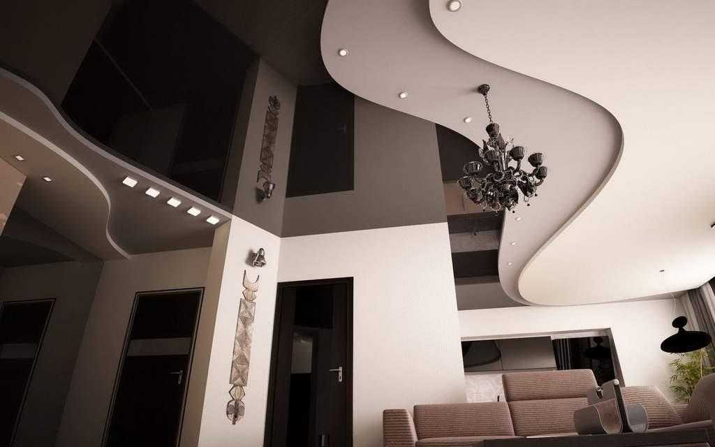 Многоуровневые натяжные потолки: монтаж двухуровневого и цена с подсветкой, как сделать