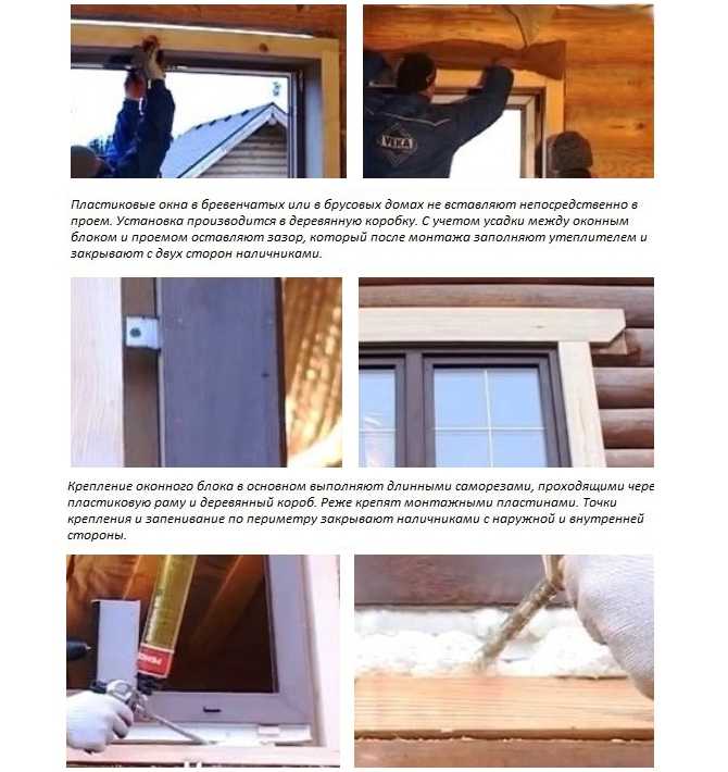 Установка деревянных и пластиковых окон в деревянные дома: бревенчатые брусовые каркасные на окосячку или в проем на анкерные пластины