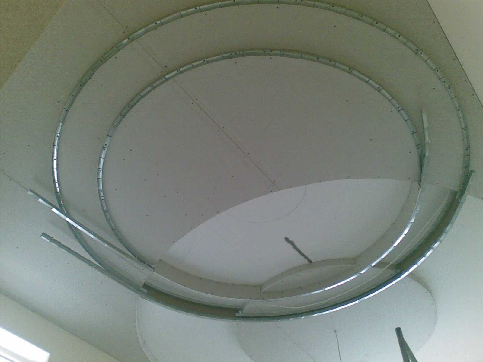 Как сделать фигурный подвесной потолок из гипсокартона видео