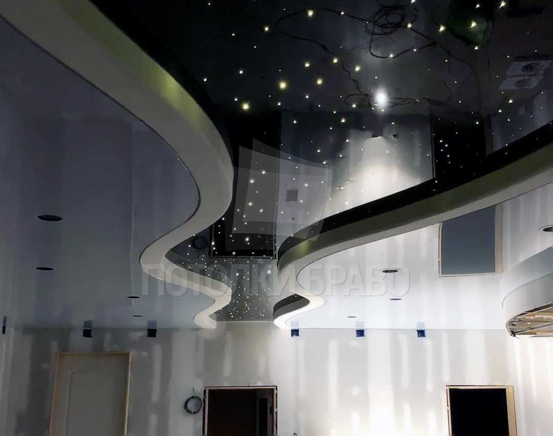 Современные потолки из гипсокартона фото для гостиной двухуровневые