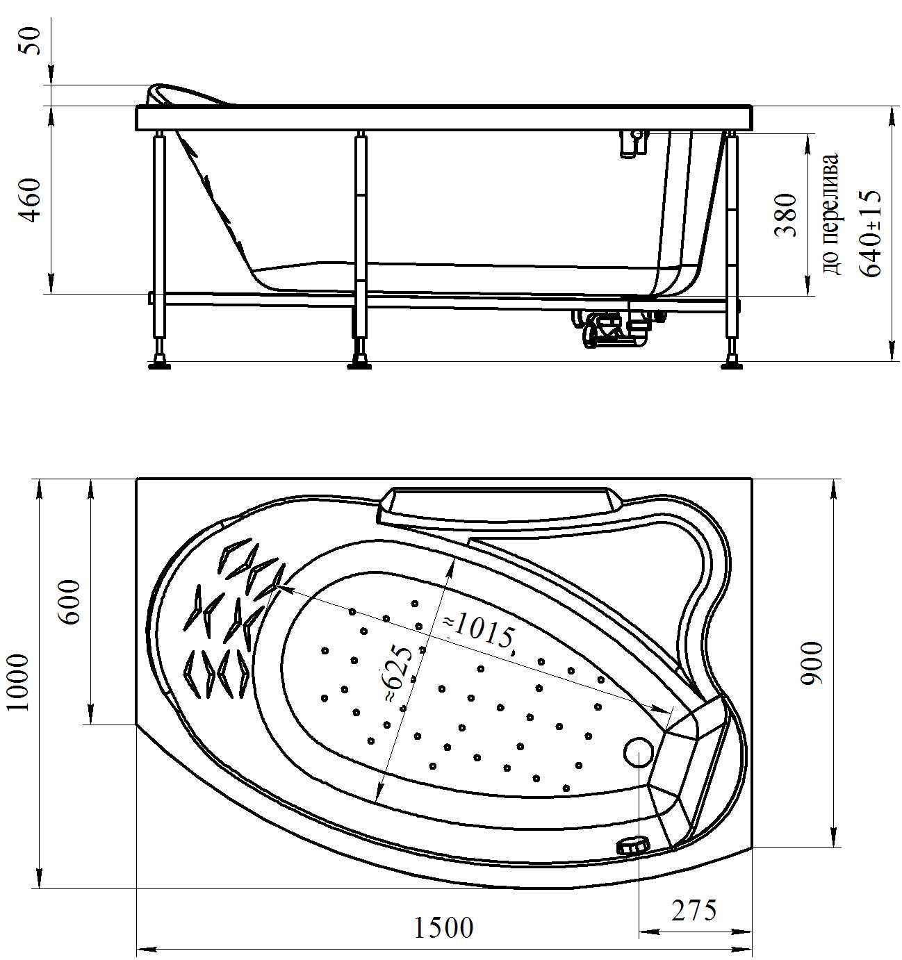 Размеры ванны: типовые, стандарты габаритов, угловые ванны, чугунные, акриловые (+ фото)