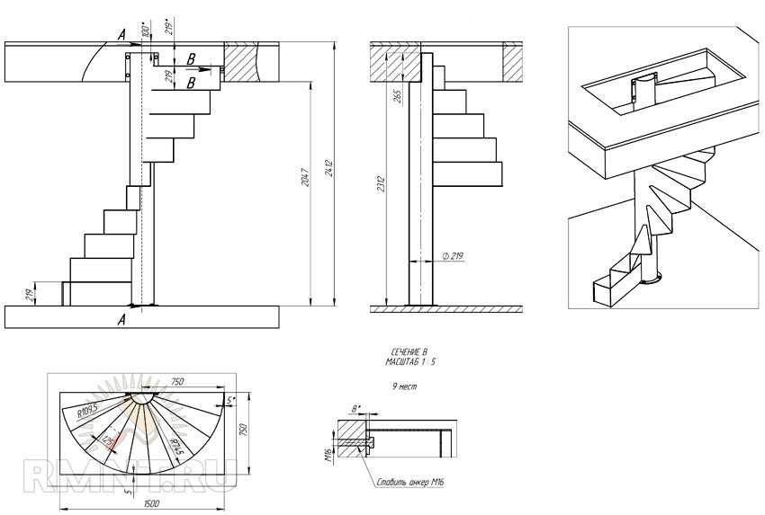 Деревянная лестница: размеры, чертеж - всё о лестницах
