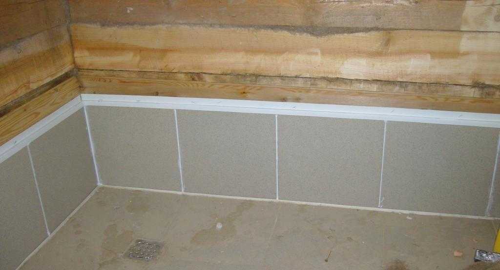 Плитка на стенах в бане (фото)
