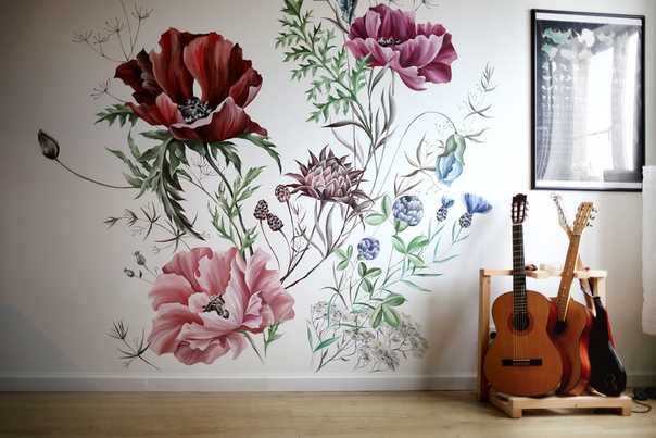 Художественная роспись стен в интерьере: как подобрать рисунки и оформить помещение