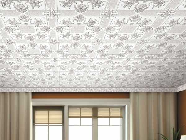 Потолочная плитка из пенопласта (53 фото): чем можно покрасить пенопластовое покрытие для потолка, размеры изделий