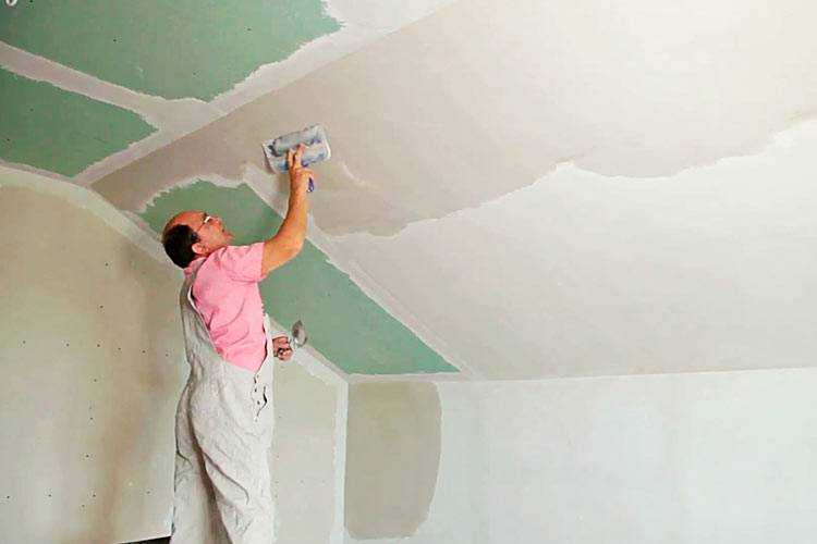 Шпаклевка потолка под покраску: как правильно шпаклевать своими руками и цена м2