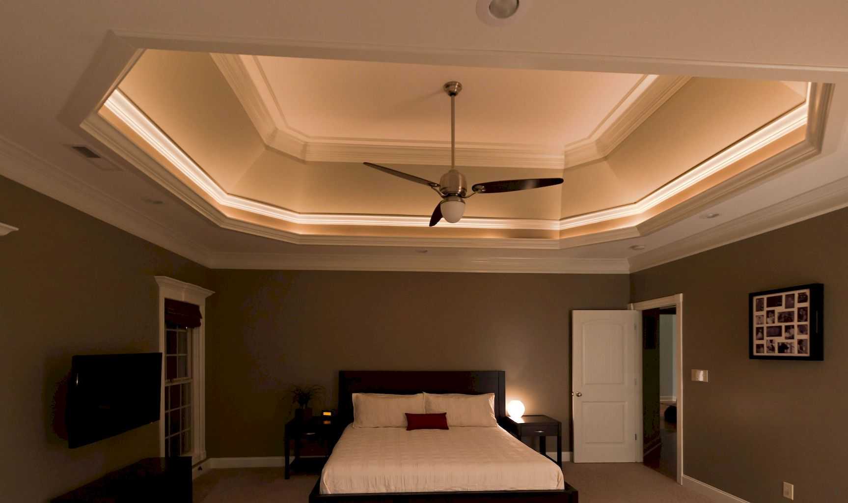 Потолки из гипсокартона для спальни: 140 фото красивого дизайна