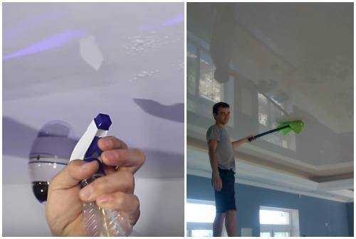 Чем отмыть натяжной потолок на кухне от копоти: можно ли его чистить и как лучше осуществлять уход, как правильно оттереть подвесной