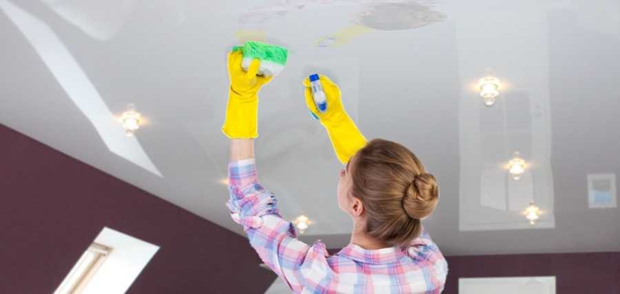 Как правильно мыть матовый натяжной потолок