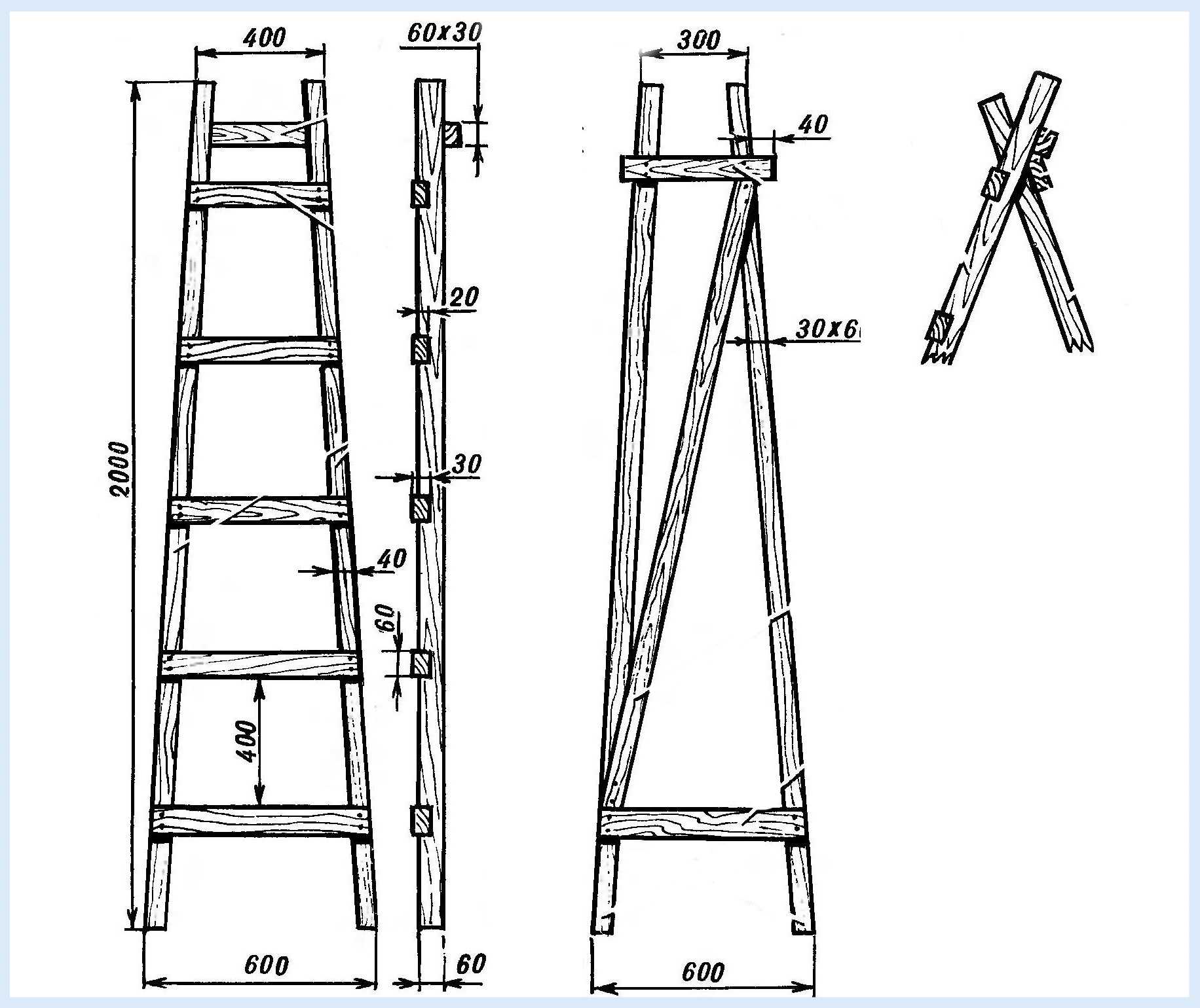 Как сделать складную деревянную лестницу-стремянку своими руками Виды стремянок Простая стремянка лестница-табурет трансформер Конструкция чертежи