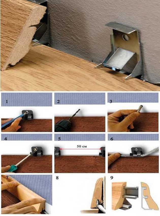 Как прикрепить плинтус к полу: инструкция для всех типов планок