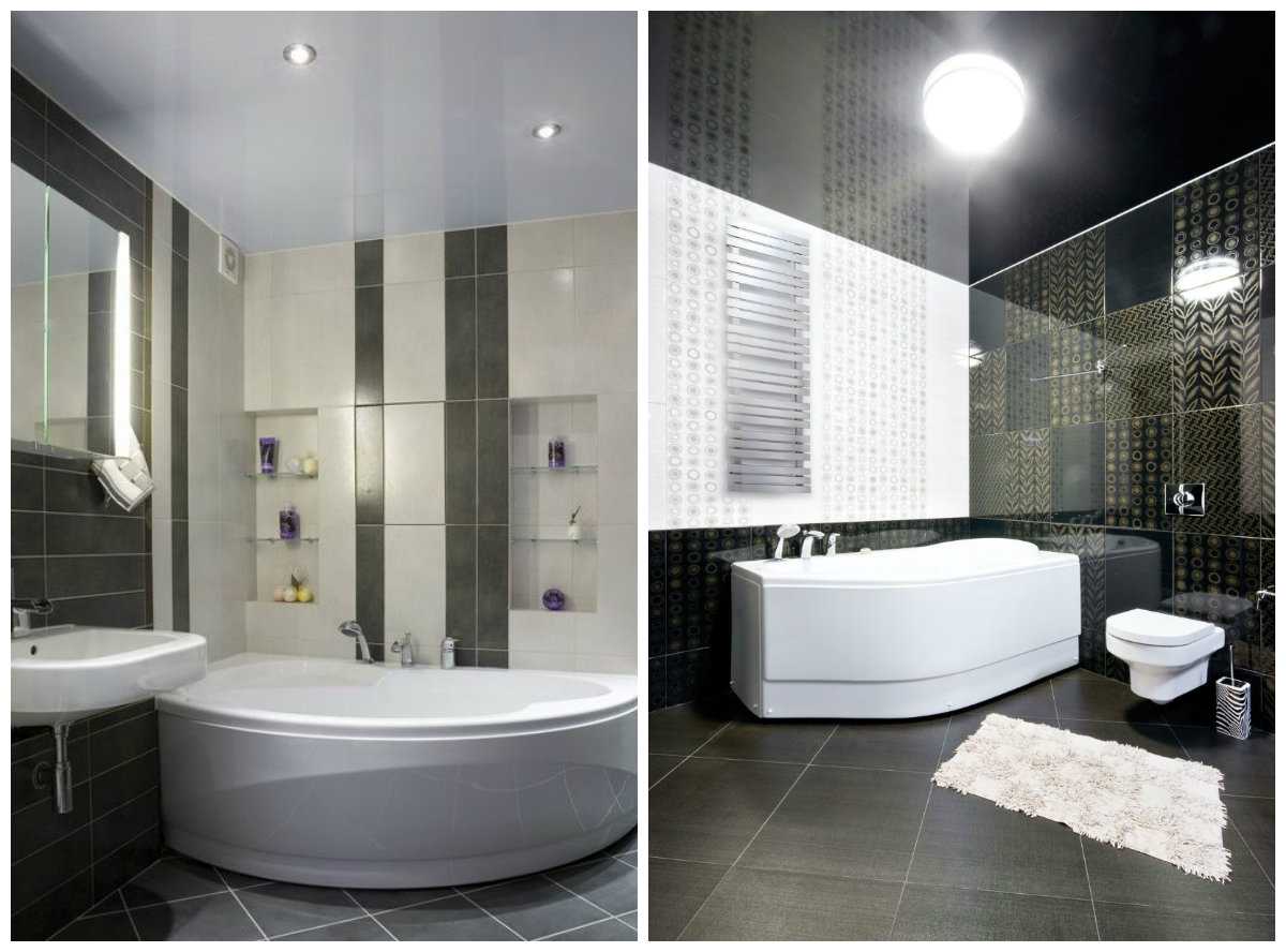 Натяжной потолок в ванную комнату (125+ фото плюсы и минусы) лучшее решение или дань моде?