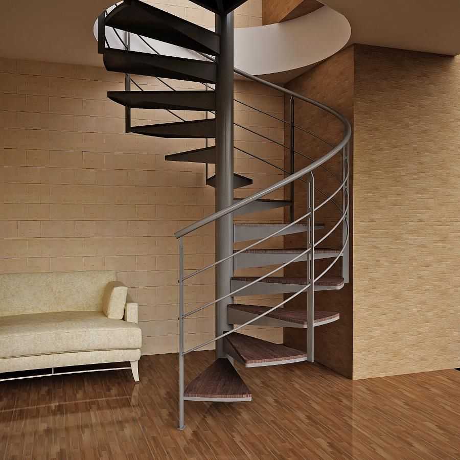 Расчет винтовой лестницы на второй этаж с примером, чертеж и размеры
