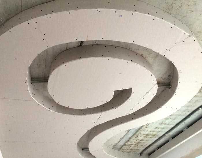 Фигурный потолок из гипсокартона своими руками, волна, овал и круг + фото и видео