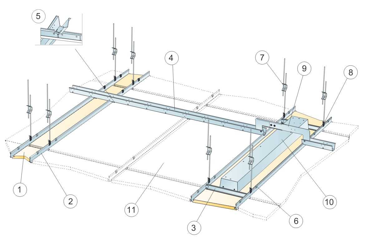 Как монтировать подвесной потолок армстронг — монтаж потолка