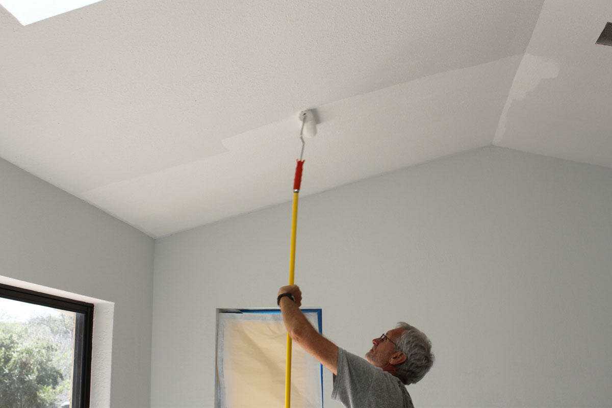 Как побелить потолок с помощью краскопульта, пылесоса или распылителя