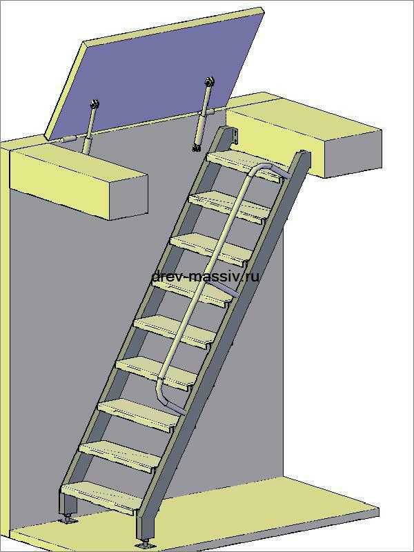 Лестница в подвале: из дома своими руками, чертежи металлической, фото бетонной в гараже, как сделать в помещении, изготовление и расчет