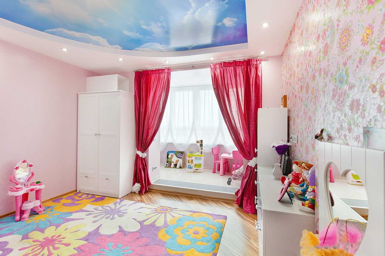 Натяжные потолки в детскую комнату: лучшие примеры оформления