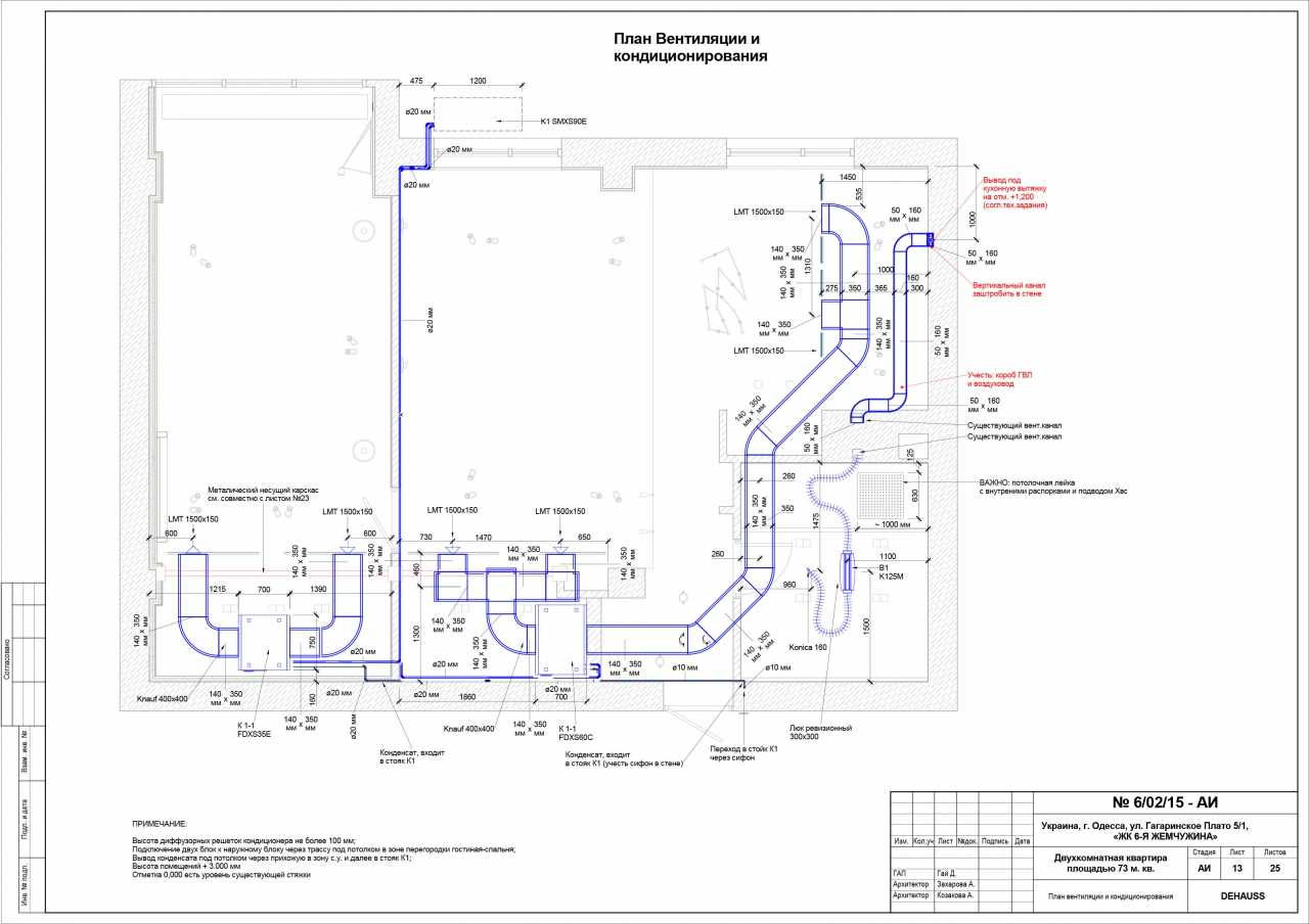 Схема системы вентиляции здания