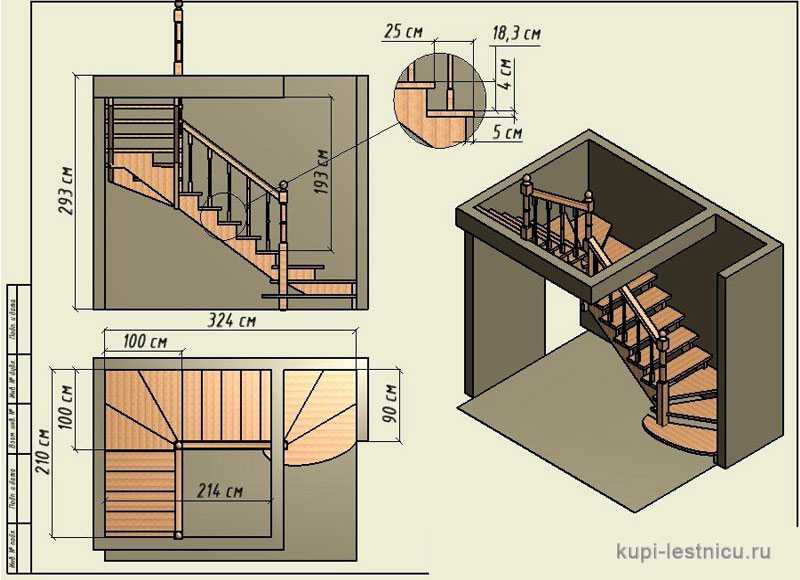 3d расчет лестницы с поворотом 180 градусов - онлайн калькулятор | perpendicular.pro