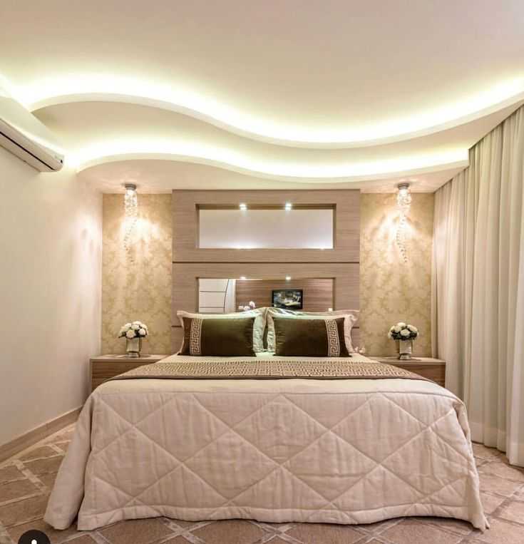 Потолки из гипсокартона для спальни — лучшие идеи по оформлению дизайна (140 фото)