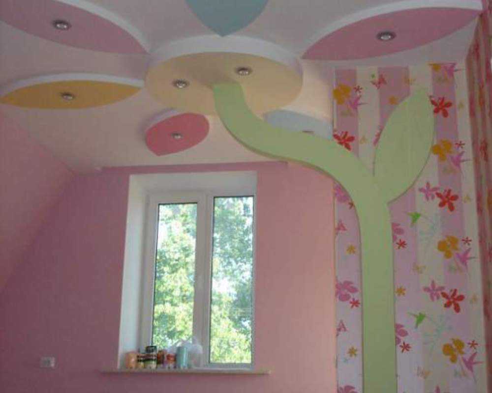 Потолок из гипсокартона в детской комнате