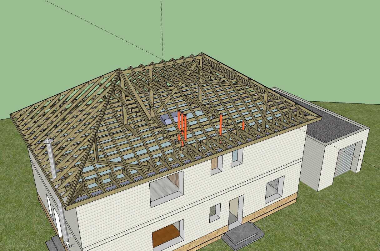Трехскатная крыша: схема, принцип устройства стропильной системы, подбор материала и инструкция по сооружению