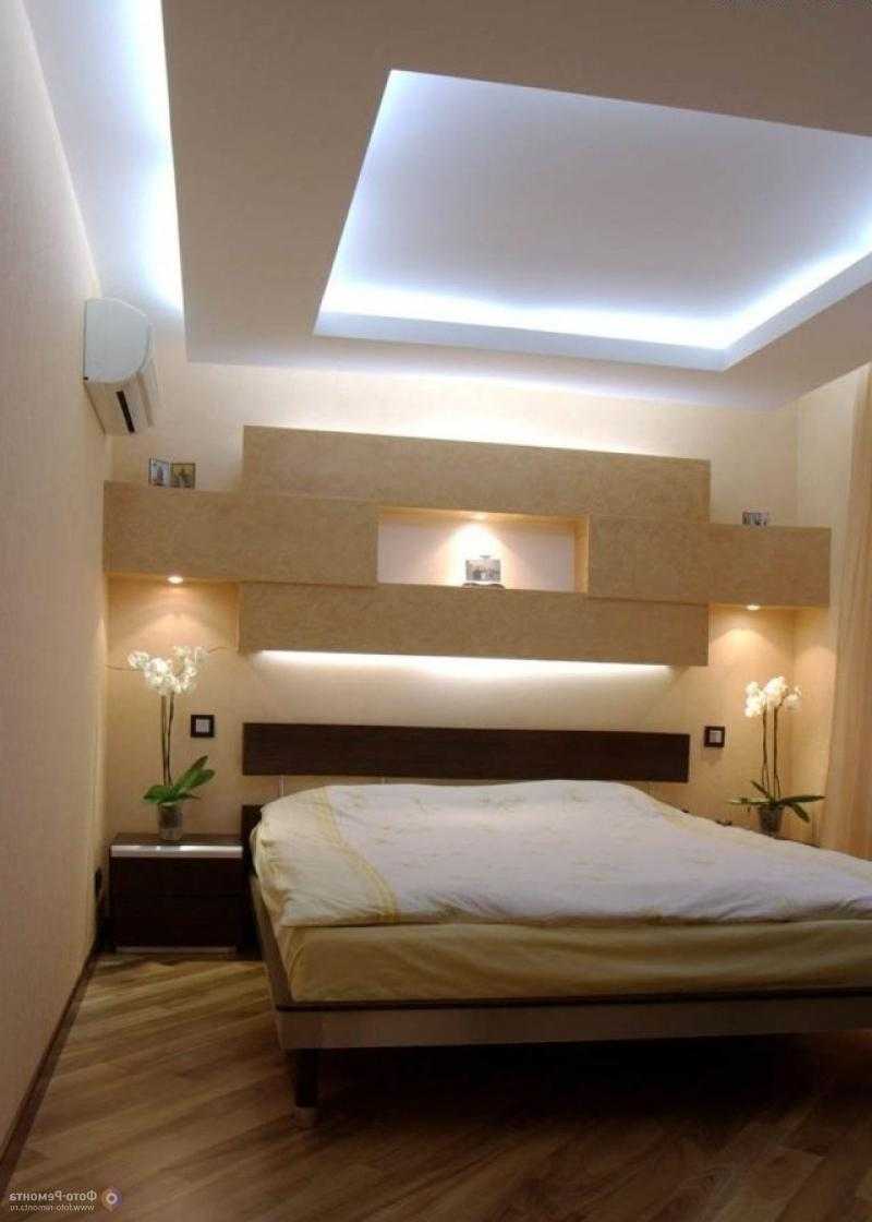 Потолки из гипсокартона в спальне: разновидности и дизайн