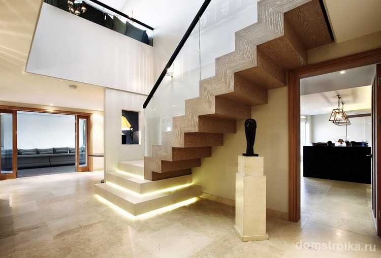 Дизайн лестницы на второй этаж в частном доме +100 фото